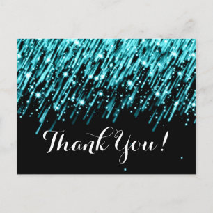 Carte Postale Merci Note Baisse Étoiles Turquoise