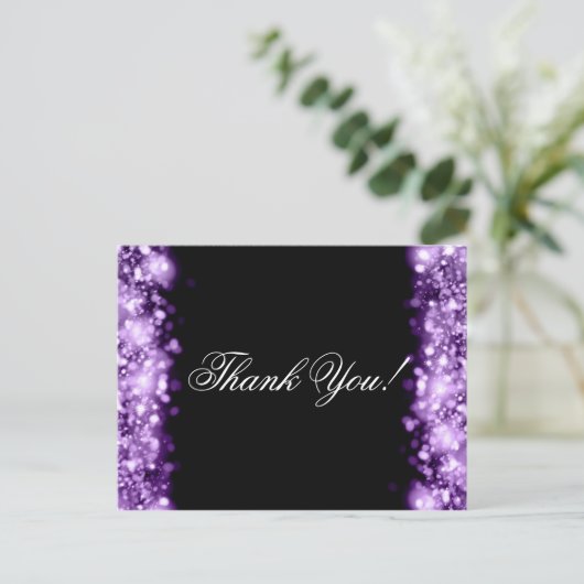 Carte Postale Merci Note Éclairage Lumières Violet (Debout devant)