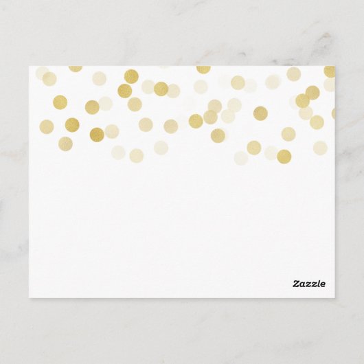 Carte Postale Merci Note Faux Gold Foil Parties scintillant (Dos)