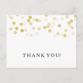 Carte Postale Merci Note Faux Gold Foil Parties scintillant (Devant)