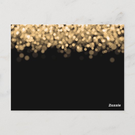 Carte Postale Merci Note Gold Lights (Dos)