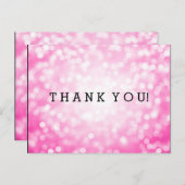 Carte Postale Merci Note Lumières Parties scintillant rose (Devant / Derrière)