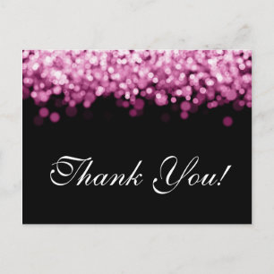 Carte Postale Merci Note Lumières Roses