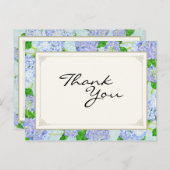 Carte Postale Merci Notes Blue Hydrangea dentelle Floral Forme (Devant / Derrière)