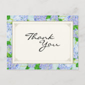 Carte Postale Merci Notes Blue Hydrangea dentelle Floral Forme (Devant)