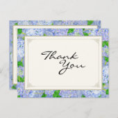 Carte Postale Merci Notes Blue Hydrangea dentelle Floral Forme (Devant / Derrière)