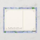 Carte Postale Merci Notes Blue Hydrangea dentelle Floral Forme (Dos)