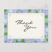 Carte Postale Merci Notes Blue Hydrangea dentelle Floral Forme (Devant)