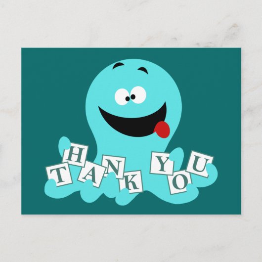 Carte Postale Merci octopique (Devant)