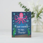 Carte postale Merci octopus rose de la mer (Debout devant)