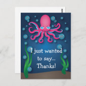 Carte postale Merci octopus rose de la mer (Devant / Derrière)