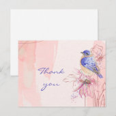 Carte Postale Merci Oiseau Bleu Aquarelle Jardin d'oiseaux (Devant / Derrière)