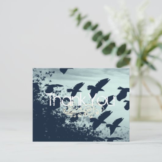 Carte Postale Merci - Oiseaux volants - (Debout devant)