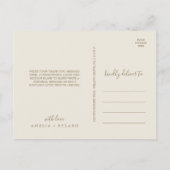 Carte postale Merci or et bordeaux floraux dorés (Dos)