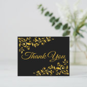 Carte Postale Merci Or Et Flore Noire (Debout devant)