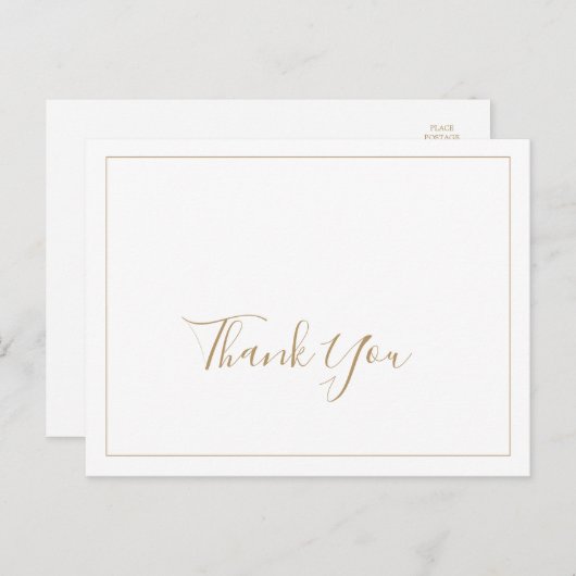 Carte postale Merci or minimaliste (Devant / Derrière)