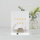 Carte postale Merci or pour entreprise personnalis (Debout devant)