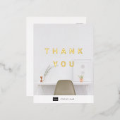 Carte postale Merci or pour entreprise personnalis (Recto/Verso)