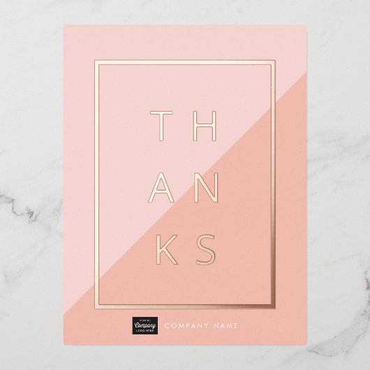 Carte postale Merci or pour entreprise personnalis (Recto)