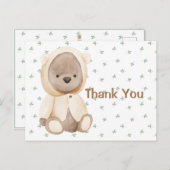 Carte postale Merci Ours Aquarelle Cute (Devant / Derrière)