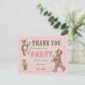Carte postale Merci Ours Teddy Style vintage (Debout devant)