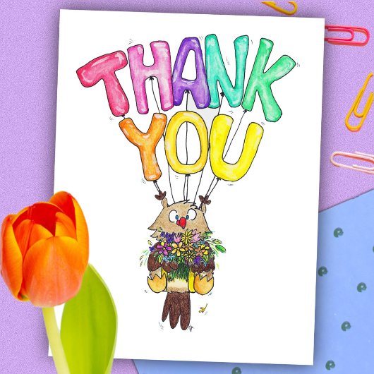 Carte postale MERCI OWL par Nicole Janes