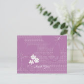 Carte postale Merci, Pale Violet Floral (Debout devant)