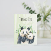 Carte postale Merci Panda Pair Aquarelle (Debout devant)