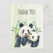 Carte postale Merci Panda Pair Aquarelle (Devant)
