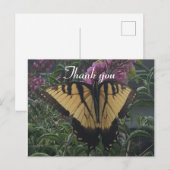 Carte Postale Merci Papillon Jaune et Noir Papillon (Devant / Derrière)