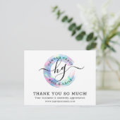 Carte Postale Merci Pastel Rainbow Swash Chic Logo 4 photos (Debout devant)