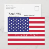 Carte Postale Merci patriotique américain (Devant / Derrière)