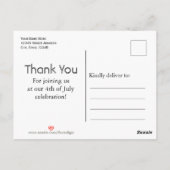 Carte Postale Merci patriotique américain (Dos)