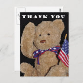 Carte Postale Merci Patriotique Teddy Bear (Devant / Derrière)