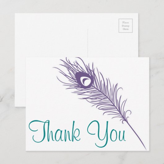 Carte Postale Merci Peacock (Devant / Derrière)