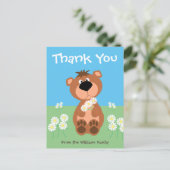 Carte Postale Merci personnalisé Cute Funny Bear (Debout devant)
