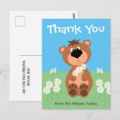 Carte Postale Merci personnalisé Cute Funny Bear (Devant / Derrière)