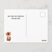 Carte Postale Merci personnalisé Cute Funny Bear (Dos)