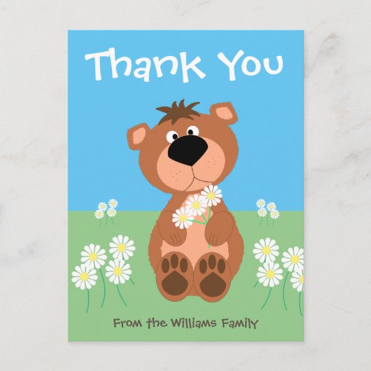 Carte Postale Merci personnalisé Cute Funny Bear (Devant)