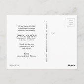 Carte Postale Merci personnalisé faire-part de naissance de bala (Dos)