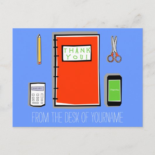 Carte postale Merci personnalisée Horizontale (Devant)