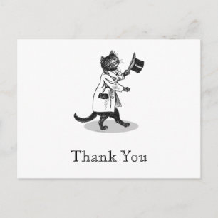 Carte postale Merci personnalisée Top Hat