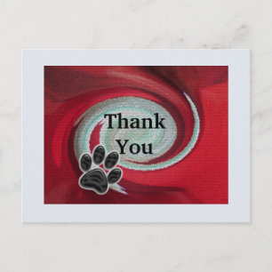 Carte Postale Merci Pet Sitter Tourbillon Rouge Empreinte de Pat