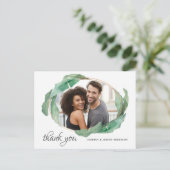 Carte Postale Merci photo avec Feuilles de bananes tropicales (Debout devant)