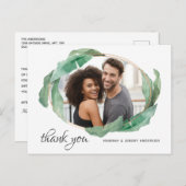 Carte Postale Merci photo avec Feuilles de bananes tropicales (Devant / Derrière)