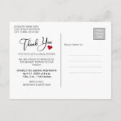 Carte Postale Merci | Photo bébé moderne douce (Dos)