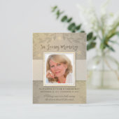 Carte postale Merci photo beige floral (Debout devant)