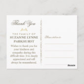 Carte postale Merci photo beige floral (Dos)