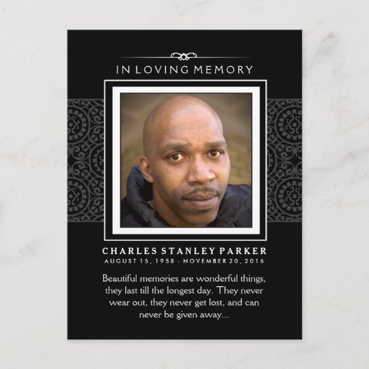 Carte postale Merci photo Black Elegance Sympathy (Devant)