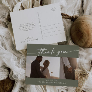 Carte Postale Merci photo Boho Chic Olive Green Mariage
